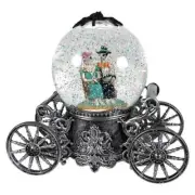 Skeleton Couple & Black Spider Lighted Spinning Water Globe Carriage