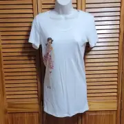 Victoria's Secret Ivory Peach Shirt Sleeve Top size Large. New with Tag