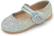 Eight KM -Toddler Girls Dress Shoes - Ballet Flats - Mary Jane Flats - Wedding Shoes - Ballerina Shoes - Sparkly Glitter Shoes - Ages 2-7 - EKM7063 Model