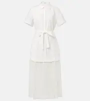 [Simkhai] Simkhai Jenner poplin and lace shirt dress UK 16 white
