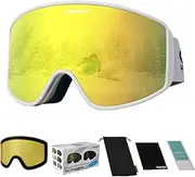 OUTDOOR SPARTA Ski Goggles Snow Sports Goggles Cycling Glasses Anti-Fog/Scratch 100% UV400 Magnetic Lens Snowboard Snow Goggles Men Women Adult & Junior