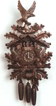 Cuckoo Clock Oak, three Eagles 5.8157.01.P NEW