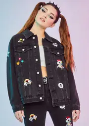 [Dolls Kill x tokidoki] Halfway To Heaven Patched Denim Jacket
