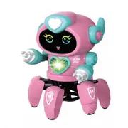 Catzon Smart Six-jaw Robot for Kids Space Dancing with Music Light Projection-Pink