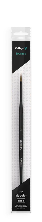 Vallejo Hobby Brushes: Pro Modeler Natural Hair Round Brush No. 2