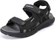 [Queday] Mens Hiking Sandals With Arch Support Sport Recovery Athletic Walking Sandals For Man Outdoor Summer Casual Thick Cushion Beach Water Fisherman Sandal