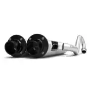 HMF Performance Brushed Dual 3/4 System Exhaust Black End Cap Maverick XDS Turbo