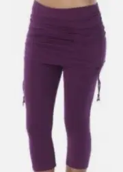 New PRANA Cassidy Capri Leggings Large Purple Mid Rise Fitted Yoga Pants Rare