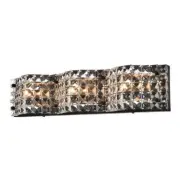 Living District Tate 3-Light Metal Bath Sconce in Black and Clear