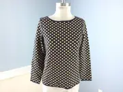 New Ann Taylor S $89 Blue beige Geo Basketweave sweater Rose Gold cute