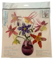 Vintage Flat Flowers Vase Window Static Clings Sheet Stickers Netherlands