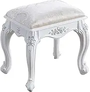 Dressing Table Stool,Upholstered n Stool/Makeup Vanity Stool/Chair/Square Footrest/Footstool Wooden Legs Living Room Bedroom