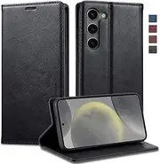 [GoshukunTech] Wallet Case for Galaxy S24 Plus,for Samsung Galaxy S24 Plus 5G Leather Flip Case with RFID Blocking Card Holders Stand Feature Cash Pocket Magnetic Cover[Black]