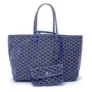 Women's Pu Leather Tote Bag Portable Large Capacity Shoulder Bag Waterproof Beach Pocket Blue
