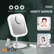 Cosmetic W/Magnifier LED Light Makeup Mirror Desk Vanity Rechargeable Touch