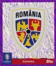 Topps Euro 2024 Sticker Romania ROM 1 Romania Logo Purple Parallel