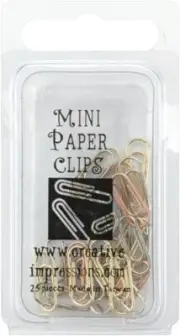 Creative Impressions Mini Metal Paper Clips .5"X.25" 25/Pkg-Silver, Copper & Bra