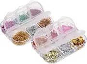 PAMINGONO Sparkly Nail Sequins Gold Foil Paper Nail Art Glitter Holographic Decor Aluminum Foil Craft Supplies