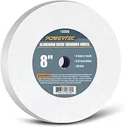 POWERTEC 15505 White Aluminum Oxide Grinding Wheel, 8-Inch by 1-Inch, 5/8-Inch Arbor, 120 Grit