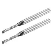 1/8" Shank 2mm x 12mm Carbide 1-Flute Left Hand End Mill CNC Router Bit 2pcs
