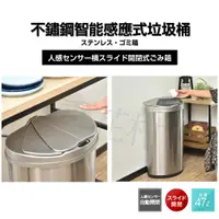 在飛比找蝦皮購物優惠-【日本人氣商品】不鏽鋼 智能感應式垃圾桶 超省電 左右橫開式