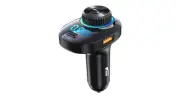 "Bluetooth 5.3 FM Transmitter, Dual USB QC3.0/1A, PD Type C 20W, Ambient Lightin