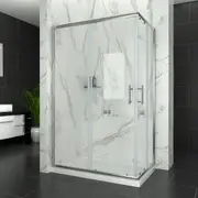 ELEGANT 1100x800mm Square Corner Bath Screen Shower Bathroom Enclosure