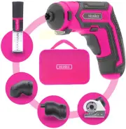 Monika 4V Cordless Pink Rechargeable Screwdriver Multiple Application Screw Tool