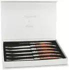 Laguiole Wood Handle Steak Knives Set Of 6 Brown & Gray