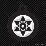 Sasuke Mangekyou Sharingan Keychain Round with Tab dog engraved many colors