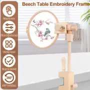 Embroidery Stand Table Clamp 360 Degree Rotation Beech Cross Stitch Holder flsDJ