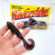 Riverside Lures 4" Inch Wooly Curlytail Black Neon 5 Count Pack Yum Fortified