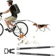 Hemkaukau Rotating Dog Bike Leash for 2 Dogs Flexible Quick Release Bicycle Attachment Hand Free Exerciser Leashes for Safe Cycling Walking Active Pet Parents