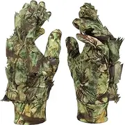 [GUGULUZA] 3D Camo Gloves, Outdoor Camouflage Hunting Gloves, Leaves Camouflage Woodland Camouflage Gloves, one_size