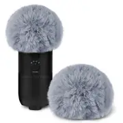 Geekria Furry Windscreen Cover for Blue Yeti, Yeti Pro (Grey / 2 Pack)