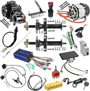 34" Rear Axle Kit 72V 1500W Brushless Electric Motor Differential Gearbox Controller LCD Screen For DIY Go Kart Drift Trike Golf Cart 4 Wheelers Tricycle Dolly Car ATV Quad Buggy Parts