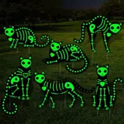 Black Cat Decorations 6 Pk, Halloween Glow in the Dark Yard Stakes Outside Décor