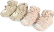 [COLLOKY] Fleece Baby Booties for Newborns - Cozy, Warm & Adjustable Slippers with Non-Slip Sole -Soft And Lightweight for Babies