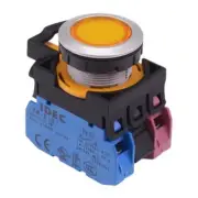IDEC CW Series Yellow 24V LED Maintained Flush Push Button Switch 1NO-1NC IP65