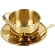 Cappuccino Cups Vintage Coffee Mug Elegant Tea Spoon and Saucer Set Office