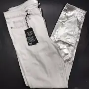 Paige Verdugo Mid Rise Ultra Skinny Light Gray/ Silver Solstice Sz 32 Inseam 30