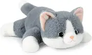 Ditucu Weighted Cat Stuffed Animals 0.6 lbs Cute Realistic Kitten Plush Toys 11.8 inch Soft Plushies Gifts for Kids Grey