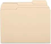 Business Source 17525 File Folders,11 Pt.,1/3 Cut AST Tab,Letter,100/BX,Manila