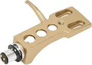 Universal Turntable Headshell,Phonograph Cartridge Holder, Holder Aluminium Alloy Record Phonograph Cartridge Holder with 4 Connection Wires for Record Player (Gold)