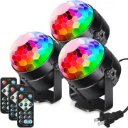 3-Pack Sound Activated Party Lights Remote Control Dj Lighting Disco Ball Light