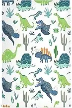 GAIREG Cute Dinosaurs White Dish Drying Towels, 28x18 Inch Decorative Summer Towels Kitchen, Set of 4