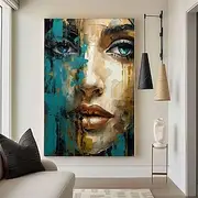 Hand Painted Wall Art Portrait Woman Oil Painting On Canvas Custom Vintage Female women oil Painting Living Room Wall Decor Modern Wall Art Home Decoration De