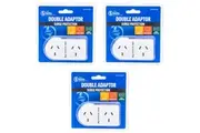 3PK The Brute Power Co Flat Right Double Plug Surge Protector Socket Adaptor