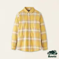 在飛比找Yahoo奇摩購物中心優惠-Roots女裝-率性生活系列 法蘭絨格紋長袖襯衫-麥黃色