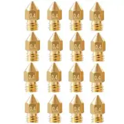 16Pcs Ender 3 Nozzles 0.4mm, MK8 Extruder Nozzles 0.4mm Compatible for Creality